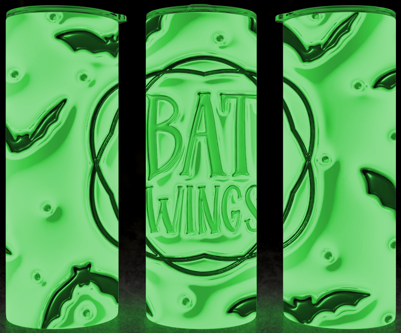 Bat Wings 3D| 20oz Skinny Glow-in-the-Dark Tumbler