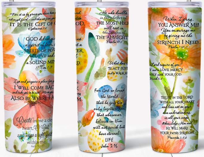 Bible Verse Inspirational 15 or 20oz Tumbler