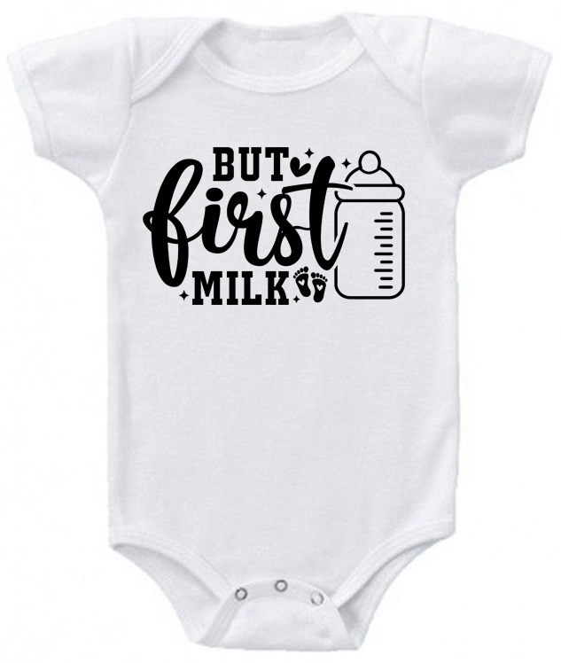 But First Milk Infant Bodysuit | Johanna Lesley Creations