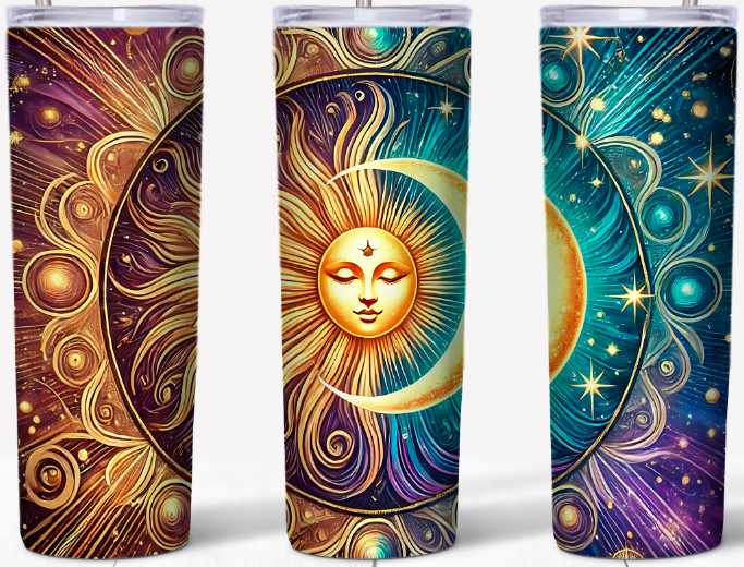 Celestial Sun and Moon 15 or 20oz Tumbler