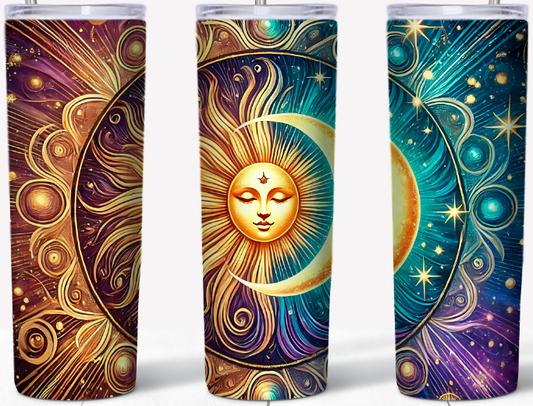 Celestial Sun and Moon 15 or 20oz Tumbler