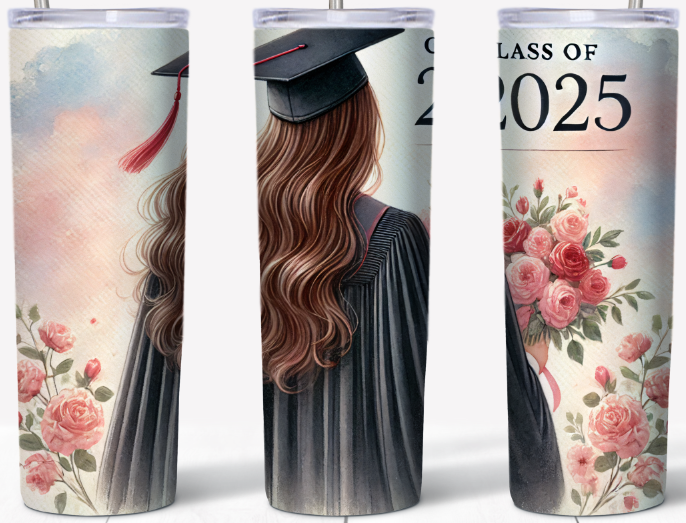 Class of 2025 Girl- long hair 20oz Tumbler