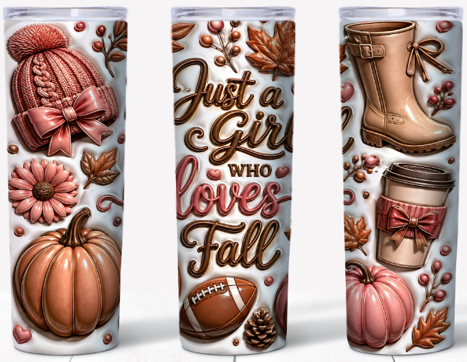 Fall Girl 20oz Skinny Tumbler | Johanna Lesley Creations