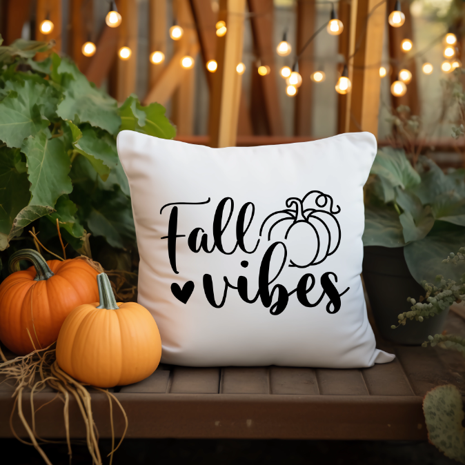 Fall Vibes Pumpkin Throw Pillow Cover | Johanna Lesley Creations