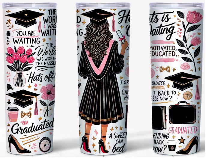 Floral Graduate Illustration | 20oz Stainless Steel Tumbler