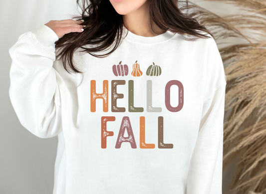 Hello Fall Colorful Crewneck