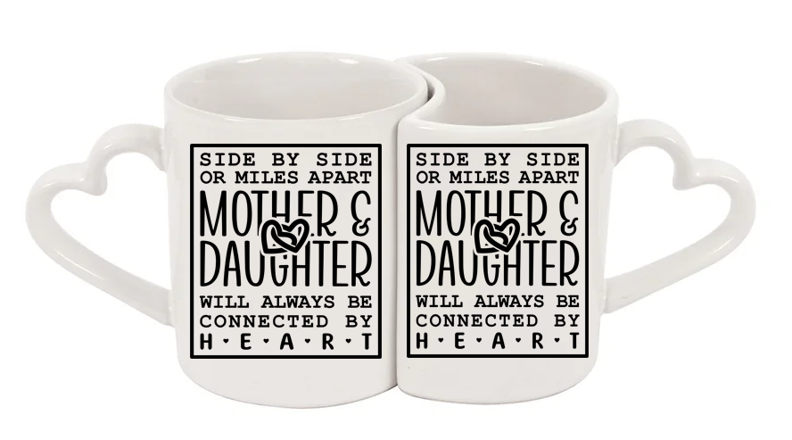 Mother & Daughter 11oz Interlocking Heart mugs