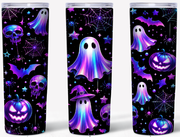 Neon Halloween 20oz Skinny Tumbler | Johanna Lesley Creations