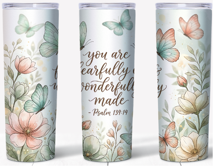 Fearfully and Wonderfully Made 20oz Tumbler | Johanna Lesley Creations