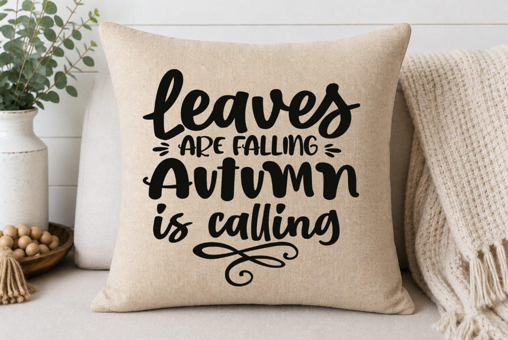 Leaves Are Falling Autumn Is Calling Throw Pillow Cover | Johanna Lesley Creations