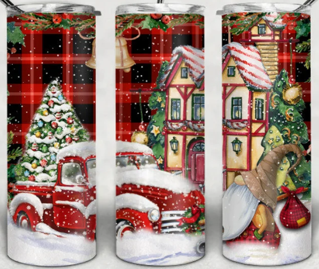 Christmas Truck Gnome Tumbler