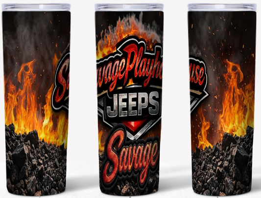 Savage Playhouse Jeeps 20oz Stainless Steel Tumbler