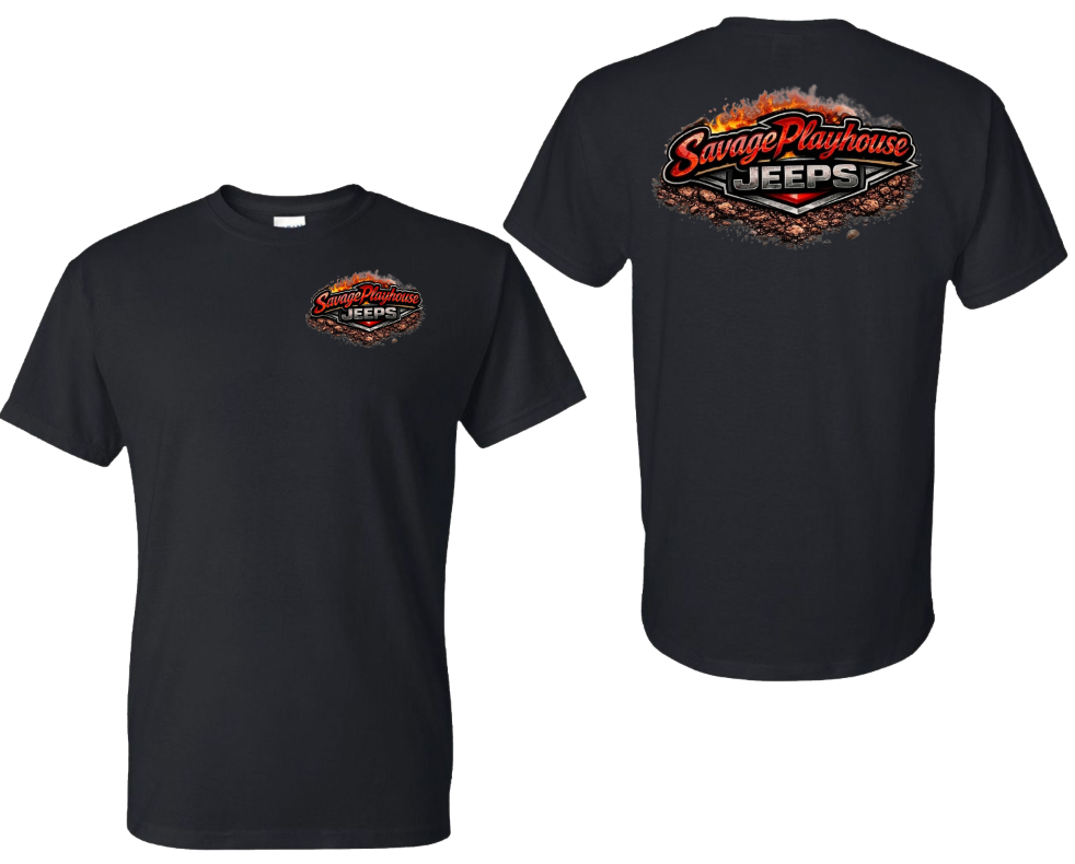 Savage Playhouse Jeeps Adult T-shirt