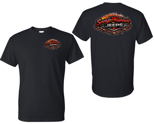 Savage Playhouse Jeeps Adult T-shirt