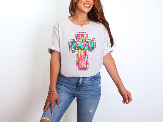 Floral Cross Mom | Adult Unisex T-Shirt | Johanna Lesley Creations