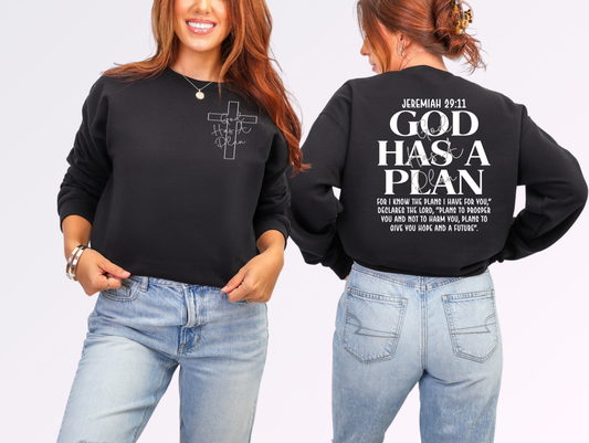 God Has a Plan Sweatshirt – Jeremiah 29:11 Crewneck Sweatshirt | Johanna Lesley Creations