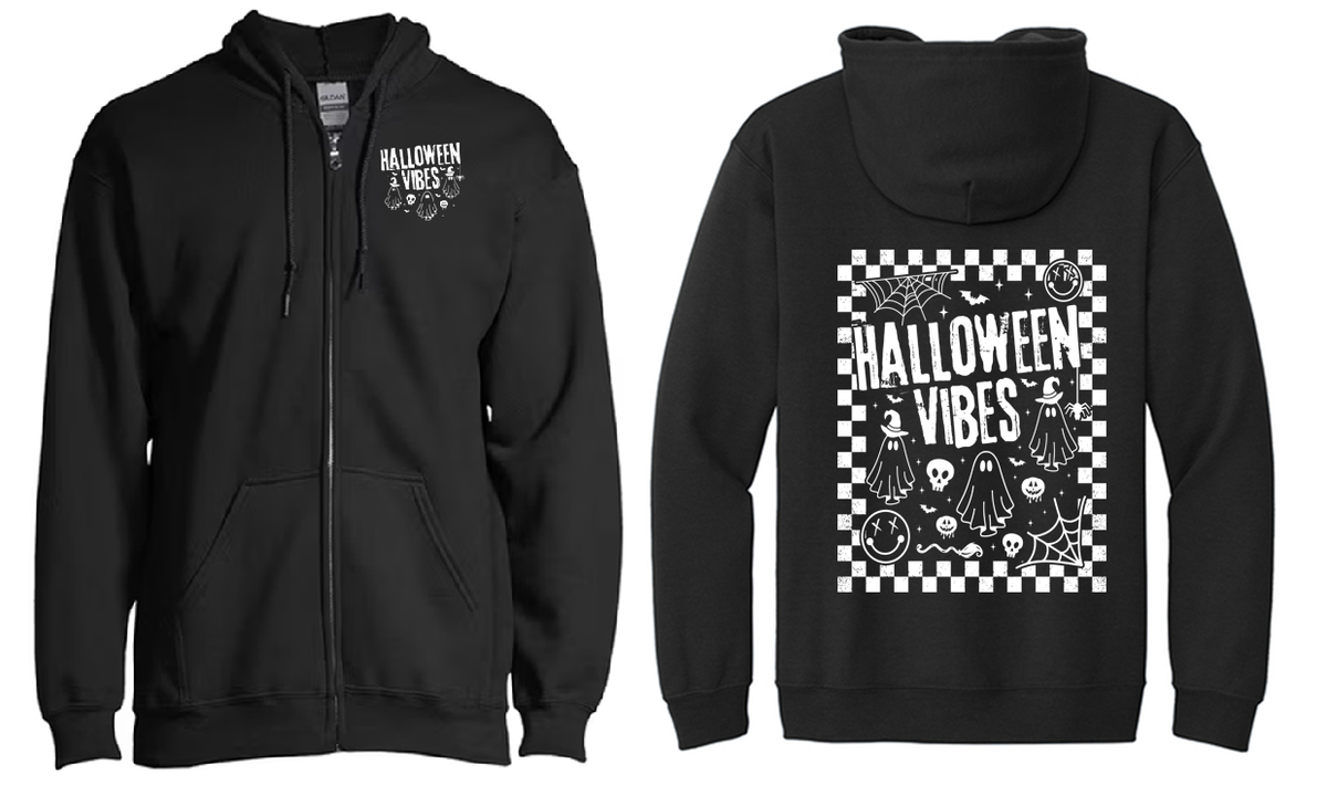 Halloween Vibes Zip Up Hoodie | Johanna Lesley Creations