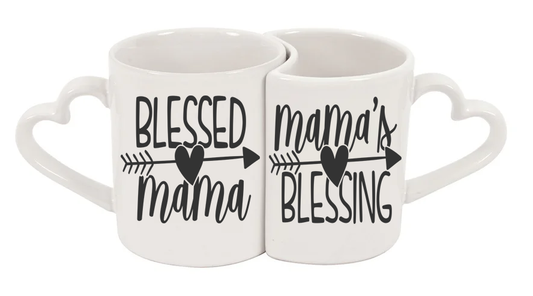 Blessed Mama, Mama's Blessing 11oz Interlocking Heart mugs