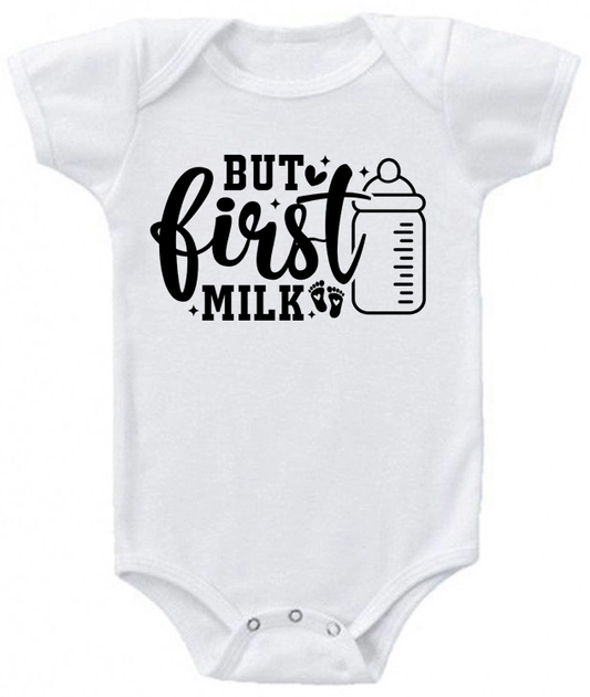 But First Milk Infant Bodysuit | Johanna Lesley Creations