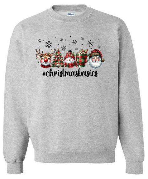 #Christmas Basics Adult Crewneck Sweatshirt