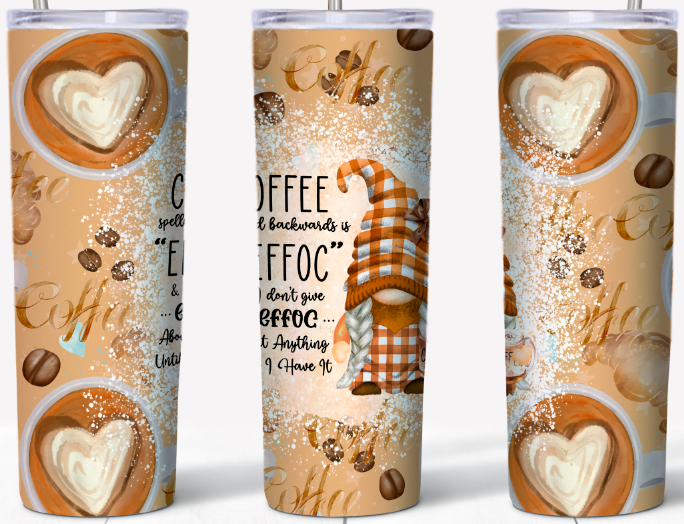 Coffee Spelled Backwards | 20oz Stainless Steel Tumbler
