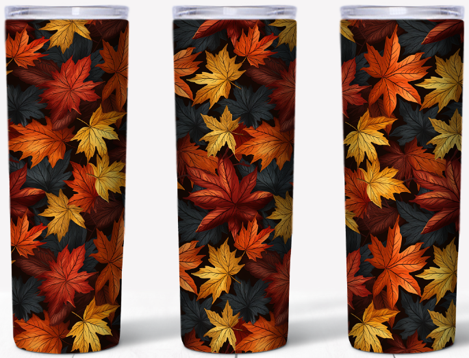 Falling Leaves 20oz Skinny Tumbler | Johanna Lesley Creations