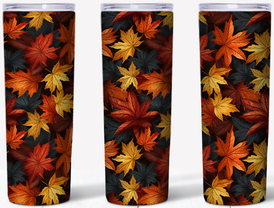 Falling Leaves 20oz Skinny Tumbler | Johanna Lesley Creations