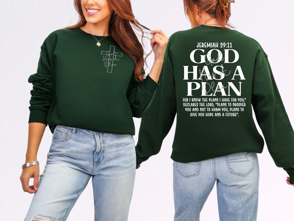 God Has a Plan Sweatshirt – Jeremiah 29:11 Crewneck Sweatshirt | Johanna Lesley Creations