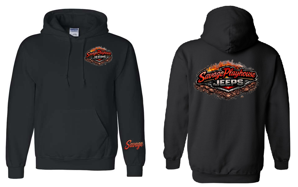 Savage Playhouse Jeeps Adult Hoodie