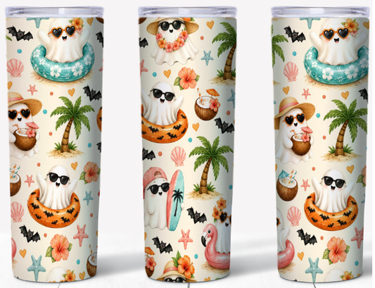 Ghosts Gone Coastal 20oz Skinny Tumbler | Johanna Lesley Creations