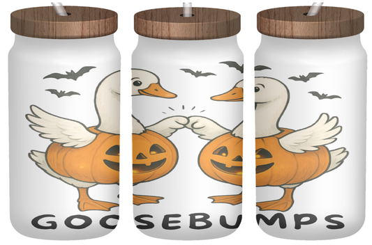 Haunted Honkers | 16oz Frosted Glass Can with Bamboo Lid & Straw