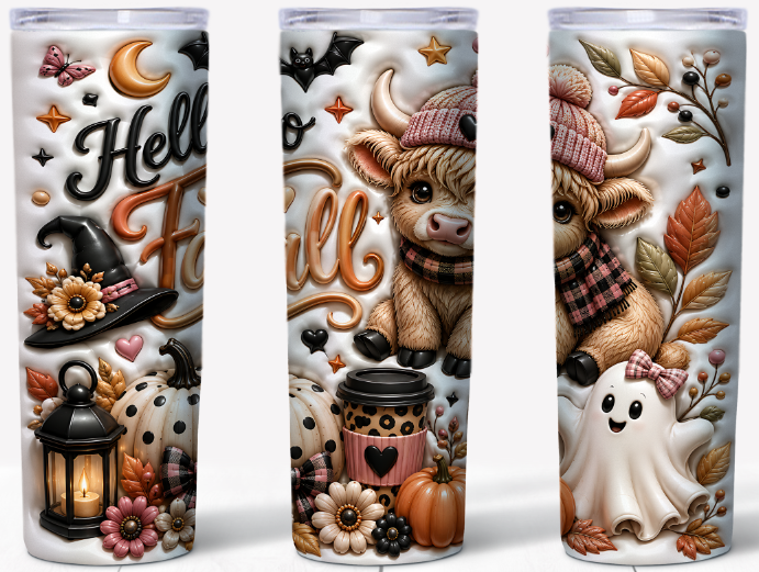 Hello Fall 20oz Skinny Tumbler | Johanna Lesley Creations