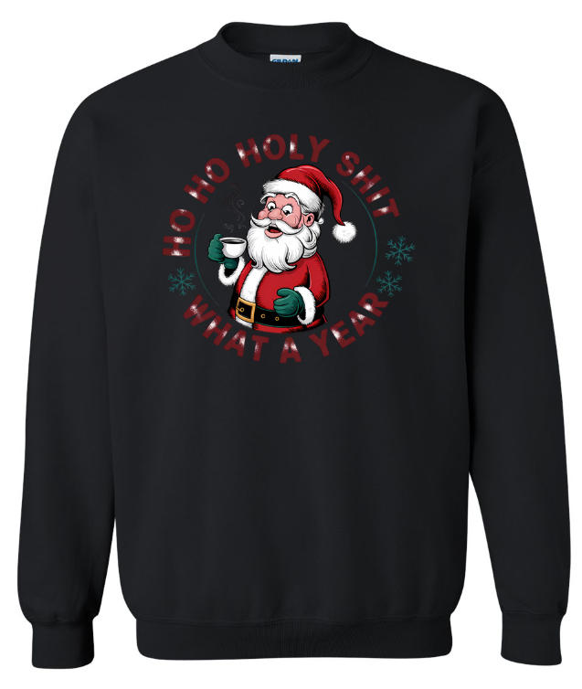 Ho Ho Holy Funny Santa Adult Crewneck