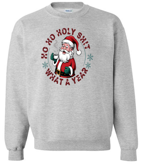 Ho Ho Holy Funny Santa Adult Crewneck
