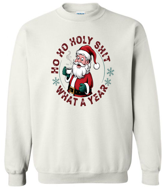 Ho Ho Holy Funny Santa Adult Crewneck