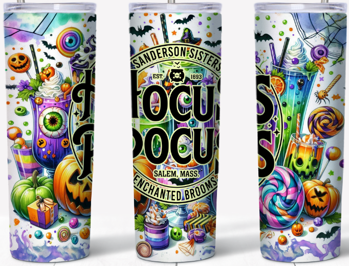 Hocus Pocus Summerween 20oz Skinny Tumbler | Johanna Lesley Creations