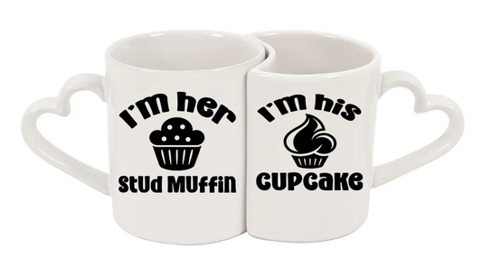 I'm hers, I'm his 11oz Interlocking Heart mugs
