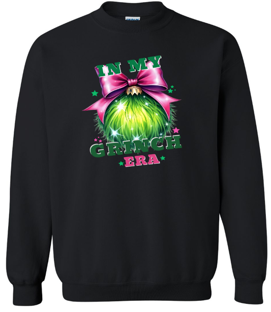 In my Grinch Era Black Adult Crewneck