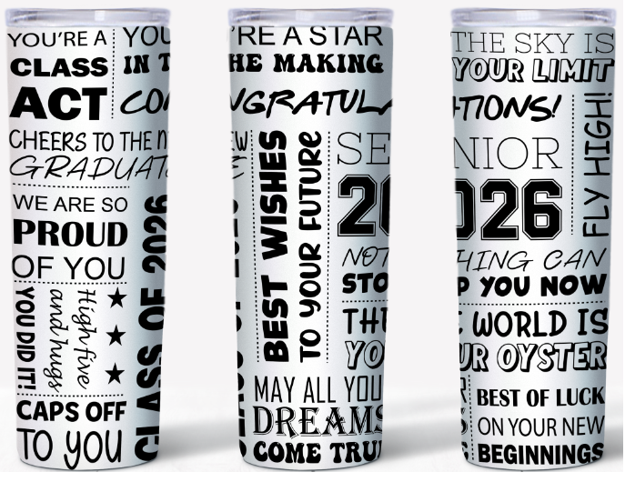 Inspirational Senior 2026 Subway Art | 20oz Stainless Steel Tumbler