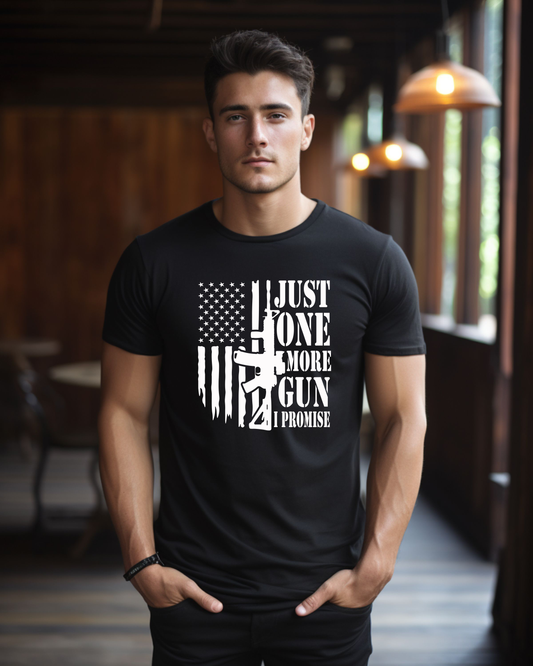 Just one more Gun I promise floating stars T-shirt
