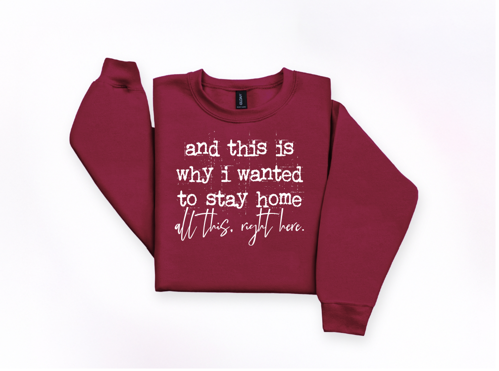 And This Is Why I Wanted to Stay Home Crewneck Sweatshirt | Johanna Lesley Creations