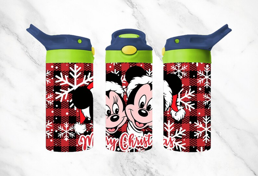 Merry Christmas Mouse 12oz Flip Top Tumbler