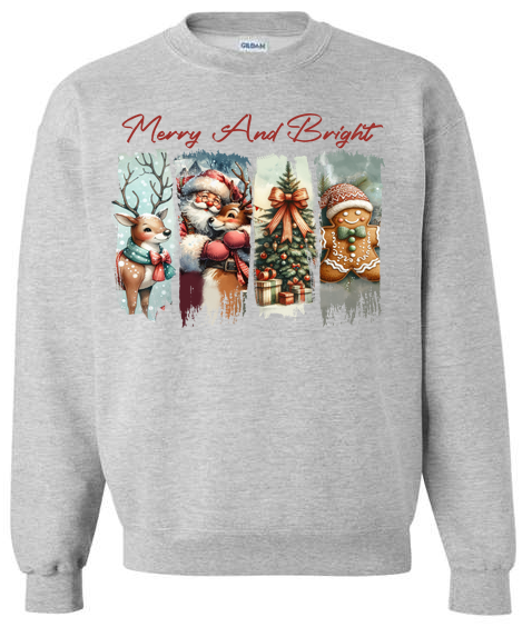 Merry and Bright Adult Crewneck Sweatshirt