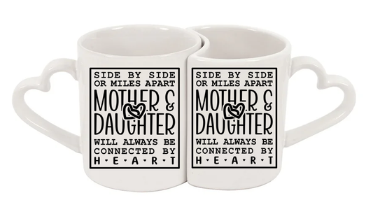 Mother & Daughter 11oz Interlocking Heart mugs