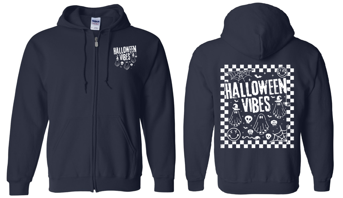 Halloween Vibes Zip Up Hoodie | Johanna Lesley Creations