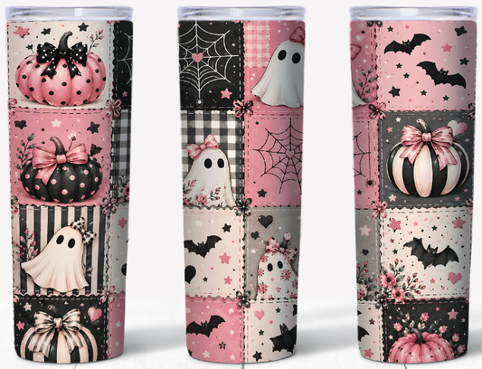 Pink Halloween 20oz Skinny Tumbler | Johanna Lesley Creations