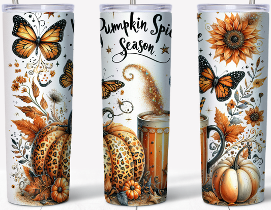 Pumpkin Spice Season 20oz Skinny Tumbler | Johanna Lesley Creations