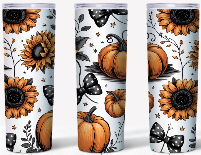 Spooky Sunflowers 20oz Skinny Tumbler | Johanna Lesley Creations