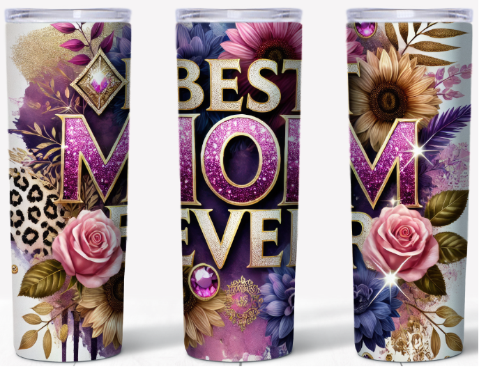 Purple & Gold Best Mom Ever | 20oz Stainless Steel Tumbler
