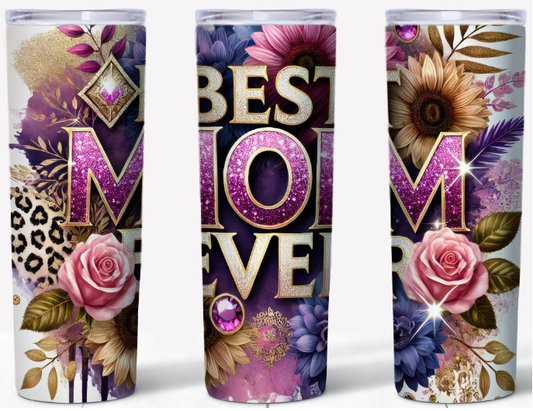 Purple & Gold Best Mom Ever | 20oz Stainless Steel Tumbler